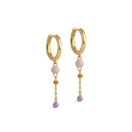 Enamel lola Bold Hoops, Forgyldt, Pink Mix
